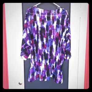 👑Sweet Purple Print Blouse -Chicos XL